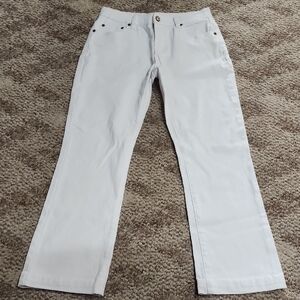 Diane Gilman White Straight Leg Jeans